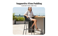 With supportrest Woven Highspine Stool Breathable Weave Highspine Bar Chair Minimalist Design Outdoor Furnishing UV Resistant for Homeowners, Business Owners, Entertainers, Cafe, supportyard, Garden, Balcony