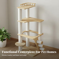 Transparent Lounge Pod Multi-Level Feline Tree with Space Capsule Sisal Scratching Posts Multi-Level Feline Climber Sturdy & Stable Pet Furniture Sturdy Construction for Apartment Dwellers, Living Room, Indoors, Home