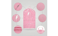 Hanging Garment Bag with Pockets Non-Woven Hanging Garment Bag Dress Cover with Clear Window Space-Saving Organizer Foldable