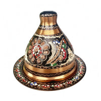 Copper Sugar Bowl Matching Tray Copper Sugar Dish Seasoning Container Bell-Shaped Storage Jar Antique Design