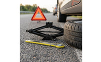 Slim-Profile Scissor Jack with Wheel Brace Folding Scissor Car Jack Portable Heavy-Duty for Motorists, Tire Changes