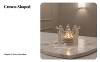 Vintage Design Glass Crown Candle Holder Multi-Functional Crown Shaped Candle Holder Elegant Design for Smokers, Vanity, Bedroom