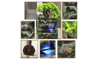 Rock Water Feature with Tree Nature-Themed Tabletop Water Feature Compact for Reception Desk