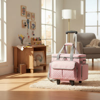 Rolling Stitching Device Bag Wheeled Stitching Device Case with Wheels Portable Trolley Tote Bag with Wheels for Quilters, Crafters, Craft Rooms