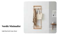 Solid Wood Framed Peg Rack Space-Saving Wall-Mounted Coat Easy Installation Entryway Organizer Minimalist Design for Homeowners, Families, Renters, Hallway, Mudroom, Living Room, Bathroom