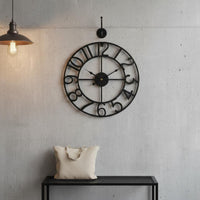 Retro Design Metal Wall Timepiece Large Numbers Metal Wall Timepiece Easy to Read Room Decoration for Office