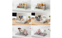 Storage Basket Transparent Storage Basket with Handles Foldable Clear Organizer Tray for Organizers, Students, Office, Fridge, Pantry