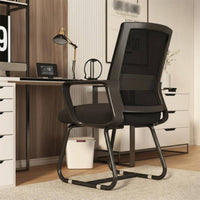 Support Sled Base Mesh Chair Ergonomic Design Mesh Back Sled Chair High-Resilience Cushion Office Furniture Easy to Assemble for Students, Home Users, Visitors, Dormitory, Study Room, Reception Area