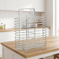 Utensil Holder and Chopstick Holder, Wall-Mounted Organizer Cutlery Holder, Thickened Stainless Steel for Modern Kitchen Space Saving Drainage
