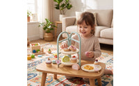 Toy Dessert Stand with Pretend Desserts Three-Tier Dessert Stand with Sweets Rounded Edges Wooden Pretend Desserts Set for Classroom