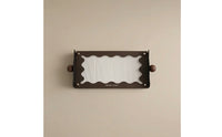 Tabletop Storage Tray Ribbed Tray with Wooden Handles Wavy Organizer for Living Room