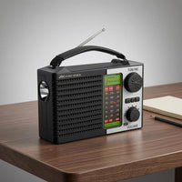 Telescopic Antenna World Band Receiver Carry Handle Portable Radio Tuning Knob Portable Band Radio Speaker Grille