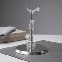 Stainless Steel Upright Doll Holder Clear Base Adjustable Doll Stand Transparent