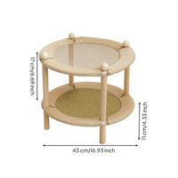 Sturdy Two-Tier Cat Bed Breathable Double-Tier Cat Bed Natural Pet Furniture Long-Lasting for Indoor Cats, Kittens, Living Room, Bedroom
