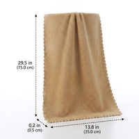 Microfibre Cloth and No-Shed Car Drying Towel, 35cm x 75cm Microfibre Cloth, High Absorbency Coral Fleece for Glass and General Household Cleaning