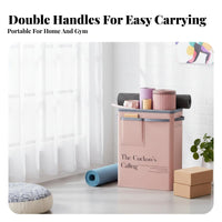 Space Saving Fitness Equipment Holder Foldable Mind-Body Practice Mat Storage Basket Large Capacity Collapsible Exercise Gear Bin Portable
