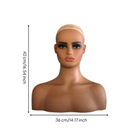 Mannequin Head Realistic Face Shape Hairpiece Display Head Easy to Clean Female Mannequin Bust for Salon, Studio