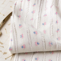 Korean Style Floral Jacquard Cotton Fabric for DIY Apparel
