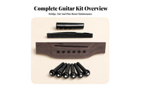 Rosewood Guitar Bridge Saddle Nut Set Brown Wood Grain 6-String Guitar Bridge Kit