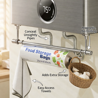 Wall Mount Holder for Kitchen Towel Rolls, Paper Dispenser, Stainless Steel Rag for Bathroom and Wash Basin