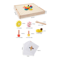 Wooden Gear Puzzle Threaded Pegs Gear Assembly Toy Peg Board Puzzle Fine Motor Skills Problem Solving for Preschoolers