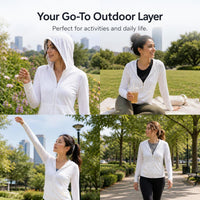 Women's Hooded Zip-Up Sun Protection Long Sleeve T-Shirt Cardigan