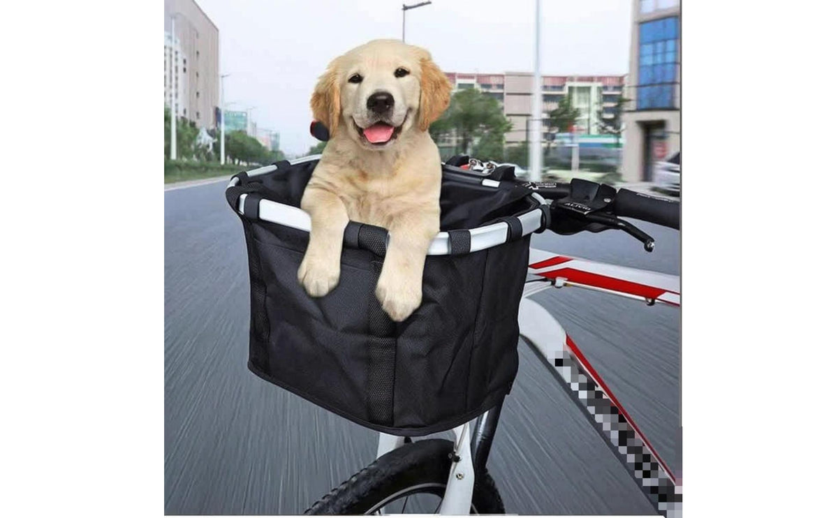 Bike Front Basket with Handles Collapsible Foldable Bike Basket with Zipper Soft-Sided Lightweight for Commuters