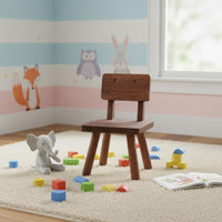 Wooden Animal Chair Easy to Clean Solid Kids Chair Child-Centered Friendly Cartoon Character Seat for Young Children, Kindergarten, Playroom