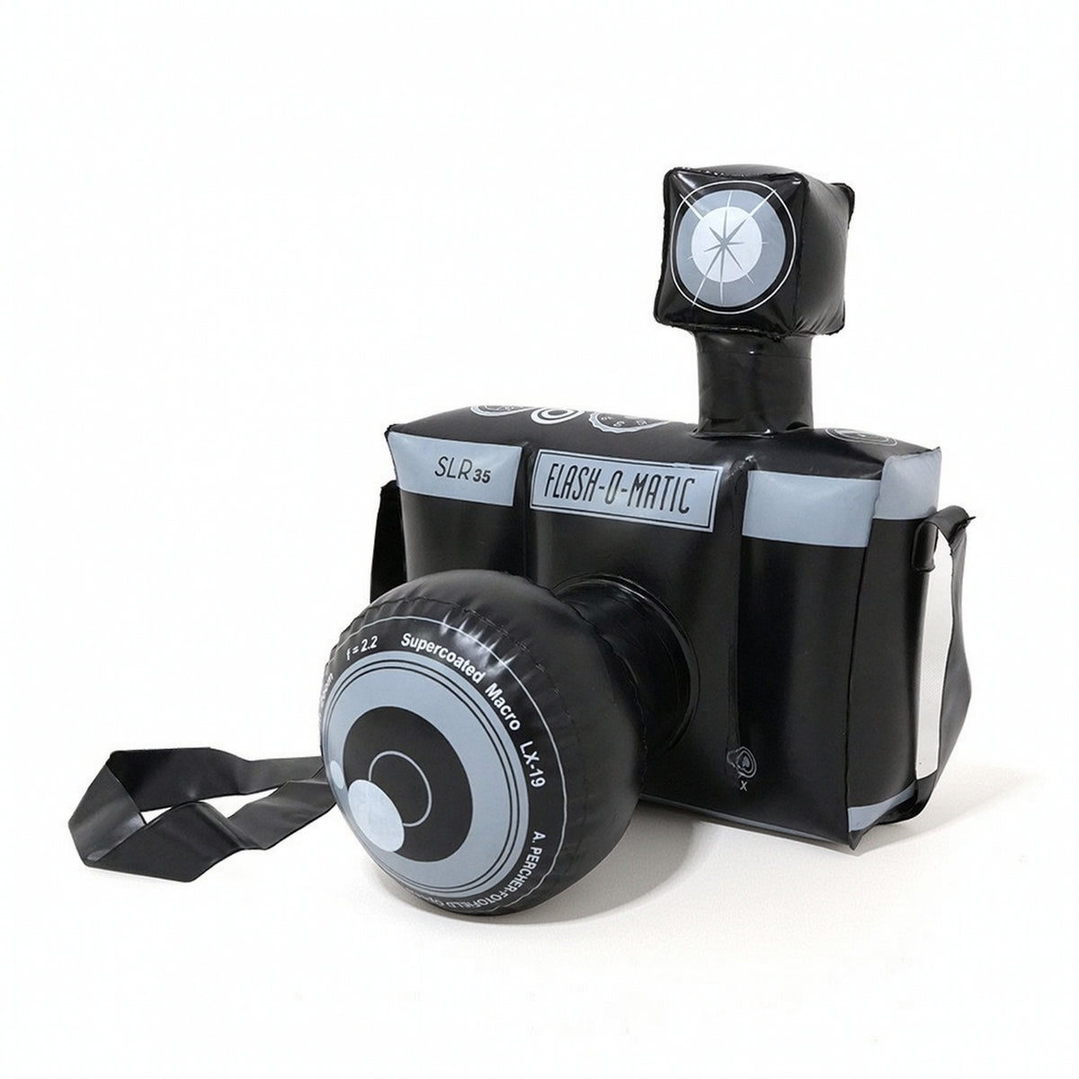 Vintage-Style Inflatable Camera with Strap Lightweight Camera Prop Portable Toy Compact for Costumes, Photo Shoots, Parties