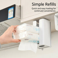 Under Cabinet Paper Towel Holder for Kitchen, Metal Hanging Tissue Modern Iron Roll for Drawer