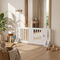 Pet Gate with Door Plastic Freestanding Pet Gate Long-Lasting for Hallways