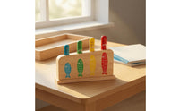 Wooden Jumping Game Toy Grasping Wooden Peg Game Colorful Graphics