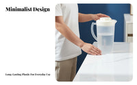 Heat Resistant Plastic Water Pitcher with Lid Sturdy Plastic Pitcher with Lid Easy to Clean for Families, Homeowners, Kitchen, Home, Office
