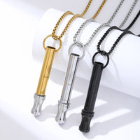 Whistle Pendant Necklace Discreet Necklace with Whistle Pendant Portable