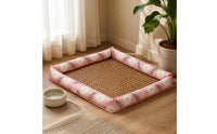 Summer Pet Mat Soft Cooling Dog Bed Mat Ice Silk Cooling Pad Safe Material Woven Pet Sleeping Pad Portable for Small Dogs