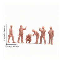 6 Pieces Miniature Construction Worker Figures Tiny Figurines Diorama Figures for Dioramas