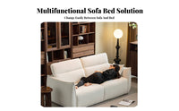 Foldable Design Single Folding Sleeper Bed Creamy Aesthetic transformable Furniture Space-Saving 2-in-1 Functionality for Small Apartment Dwellers, Guests, Students, Living Room, Bedroom, Home creamice