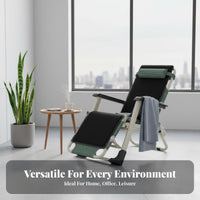 Single Person Leisure Chair Sit and Versatile-Use Foldable Rest Cot Portable Adjustable Reclining Lounge Chair for Homeowners, Balcony, Home, Backyard