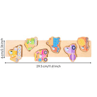 Early Learning Wooden Matching Puzzle Educational Puzzle Board with Chunky Pieces Hand-Eye Coordination Toy Fine Motor Skills for Preschoolers, Preschool, Playroom