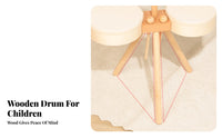 Educational Round Edges Infant Musical Instrument Set Young Child Drum Kit Wooden Drum Toy for Young Children