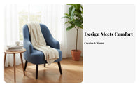 Nordic Design Upholstered Wooden Armchair Leisure design Upholstered Armchair with Wooden Frame Comfortable pad Accent Chair Curved rearrest for Cafe Owners, Office Managers, Living Room, Bedroom, Reception Area, perusing alcove