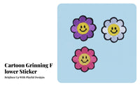 DIY Decoration Happy Face Flower Applique Easy to Apply Mini Decorative Applique Colorful for Crafters, Kids, Accessory Customization