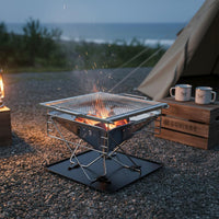 Folding Smoky Grill Rust-Resistant Folding Barbecue Grill Reusable Outdoor Cooker for Camping