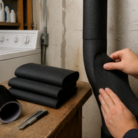 Self-Adhesive Linen Pipe Cover for Air Conditioning and Drainage Pipes, Decorative Wall Sticker, Waterproof