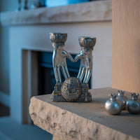 Resin Jerusalem Menorah Detailed Relief Design Jerusalem Candle Holder Decorative Centerpiece Israeli Candle Stand Tabletop Display