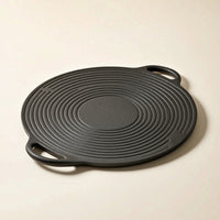 Korean BBQ Grill Pan Ridged Korean Grill Pan Round for Home Cooks