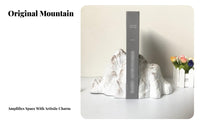 2 Pieces Creative Design Mountain Shaped Bookends Non-Slip Base Resin Book Stoppers for Students, Homeowners, Study Room, Desktop, Bedroom