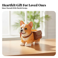 Resin Standing Corgi Planter Painted Corgi Planter Collar Detail Garden Decor Raised Lettering for Home