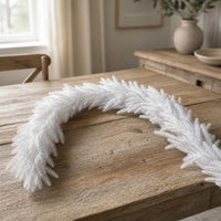 Christmas and Halloween Garland Decorations - White Christmas Pine Garland and Black Halloween Garland