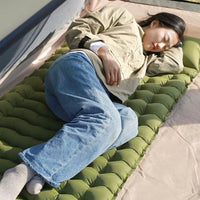 Inflatable Mattress with Built-in Foot Pump, Nylon Composite TPU Air Bed for Travel, Portable Air Mattress with Carry Bag, Camping Mat